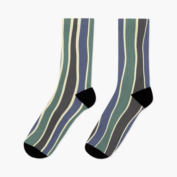 Item preview, Imperfect stripe-Black, green and blue designed and sold by Pattern Petals.