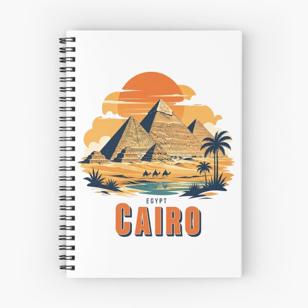 Item preview, Cairo Egypt Pyramids Retro Sunset Badge designed and sold by Inkworksbyshery.