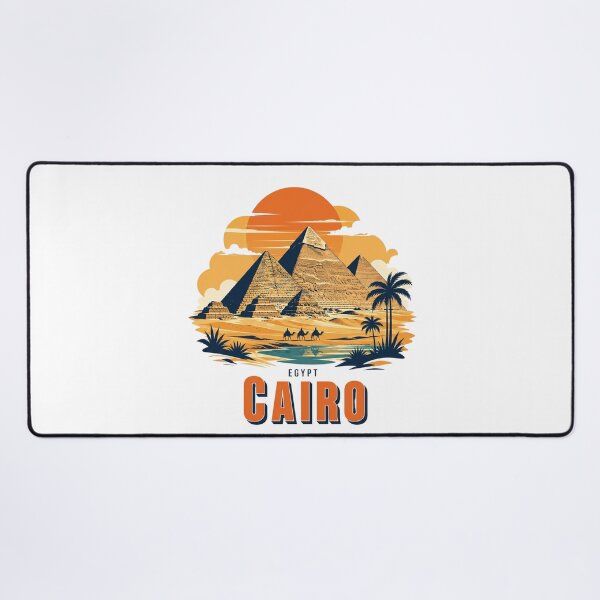 Item preview, Cairo Egypt Pyramids Retro Sunset Badge designed and sold by Inkworksbyshery.