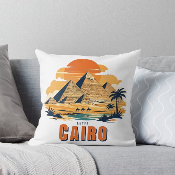 Item preview, Cairo Egypt Pyramids Retro Sunset Badge designed and sold by Inkworksbyshery.