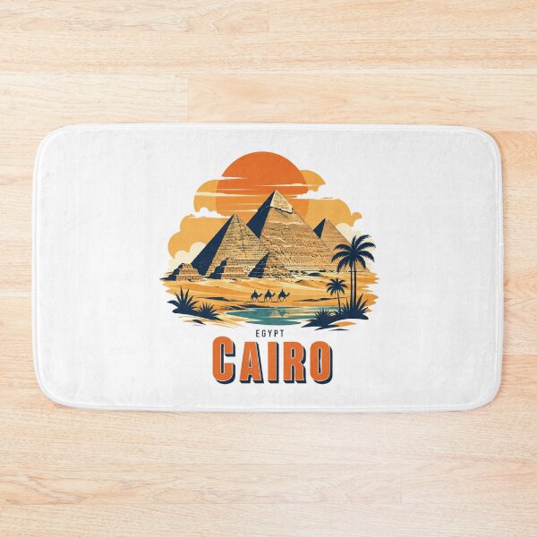 Item preview, Cairo Egypt Pyramids Retro Sunset Badge designed and sold by Inkworksbyshery.