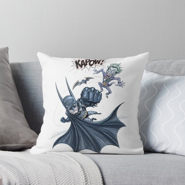 Item preview, Batman Punches Joker, KAPOW! Cartoon Illustration designed and sold by FreakToons.