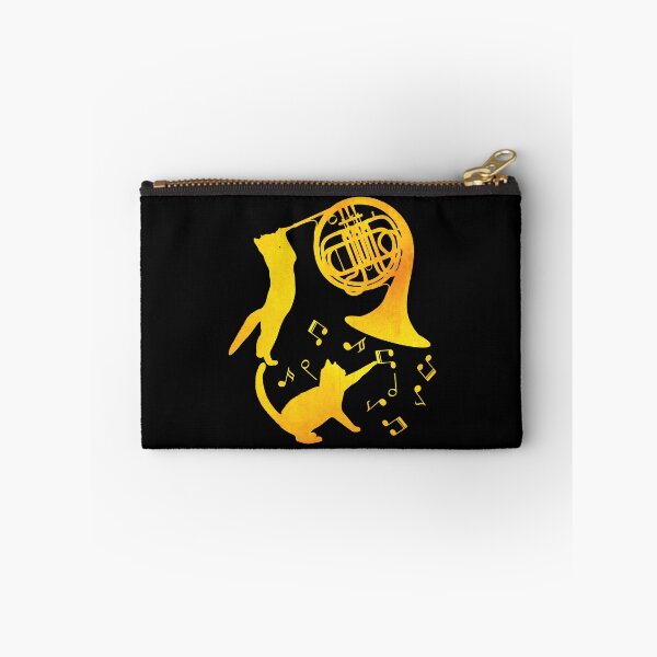 Item preview, Cats Playing French Horn With Music Notes designed and sold by Primroaddesigns.