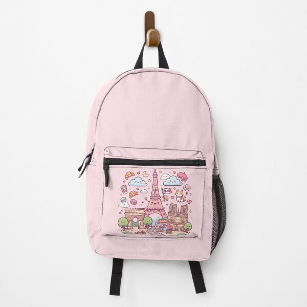 Item preview, Kawaii Paris Landmarks Eiffel Tower Notre Dame Cute Travel Art designed and sold by Amir Faysal.