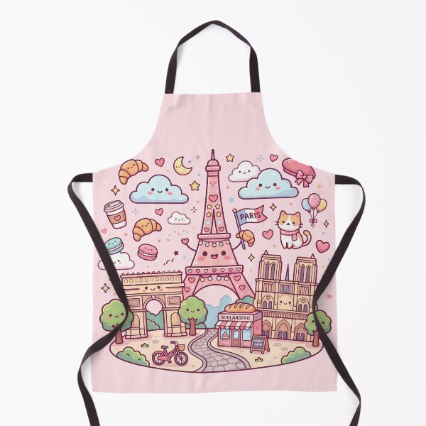 Item preview, Kawaii Paris Landmarks Eiffel Tower Notre Dame Cute Travel Art designed and sold by Amir Faysal.