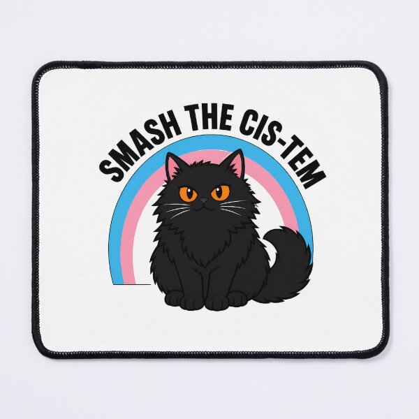 Item preview, Smash the Cis-tem Cat Trans Pride Cartoon designed and sold by chattsuede.