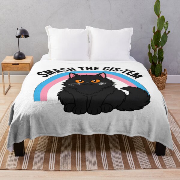 Item preview, Smash the Cis-tem Cat Trans Pride Cartoon designed and sold by chattsuede.