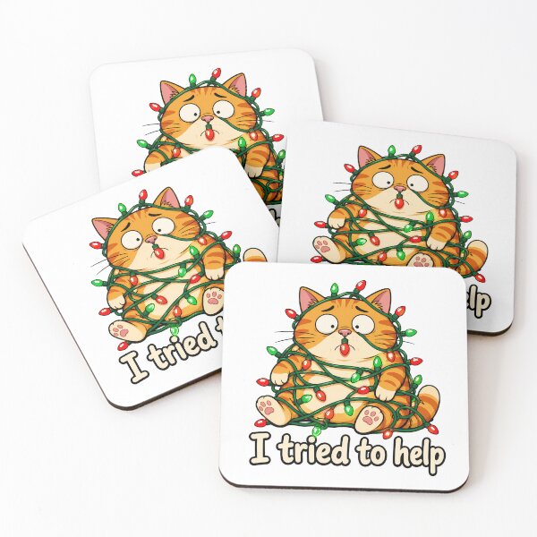 Item preview, I Tried To Help Christmas Cat Kawaii Orange Tabby designed and sold by chattsuede.