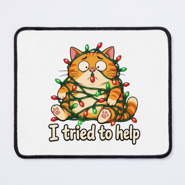 Item preview, I Tried To Help Christmas Cat Kawaii Orange Tabby designed and sold by chattsuede.