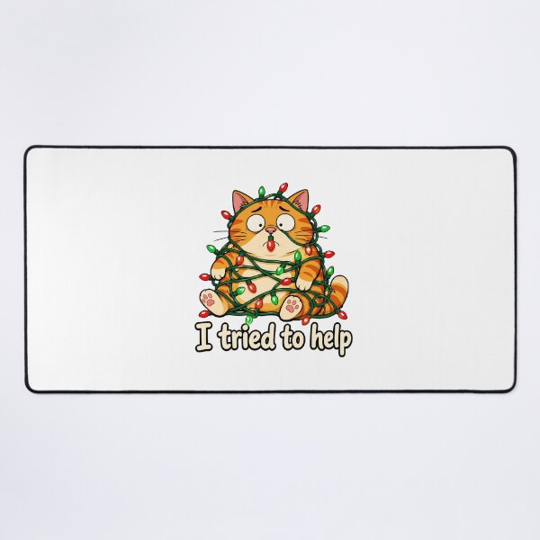 Item preview, I Tried To Help Christmas Cat Kawaii Orange Tabby designed and sold by chattsuede.