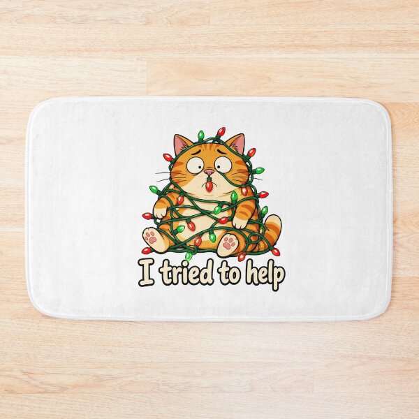Item preview, I Tried To Help Christmas Cat Kawaii Orange Tabby designed and sold by chattsuede.