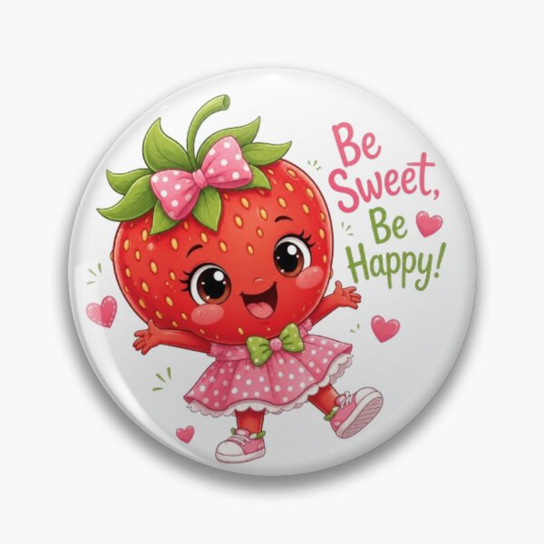 Item preview, Cute Strawberry Girl - Be Sweet Be Happy Kawaii Fruit Art designed and sold by ToonyTeez.