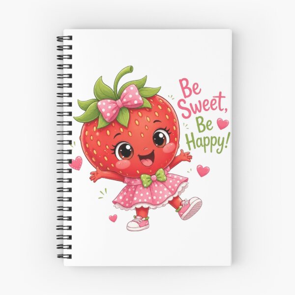 Item preview, Cute Strawberry Girl - Be Sweet Be Happy Kawaii Fruit Art designed and sold by ToonyTeez.