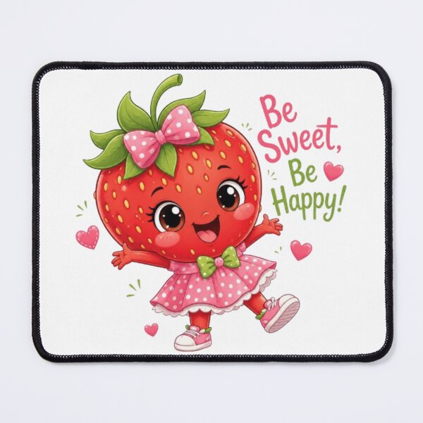 Item preview, Cute Strawberry Girl - Be Sweet Be Happy Kawaii Fruit Art designed and sold by ToonyTeez.