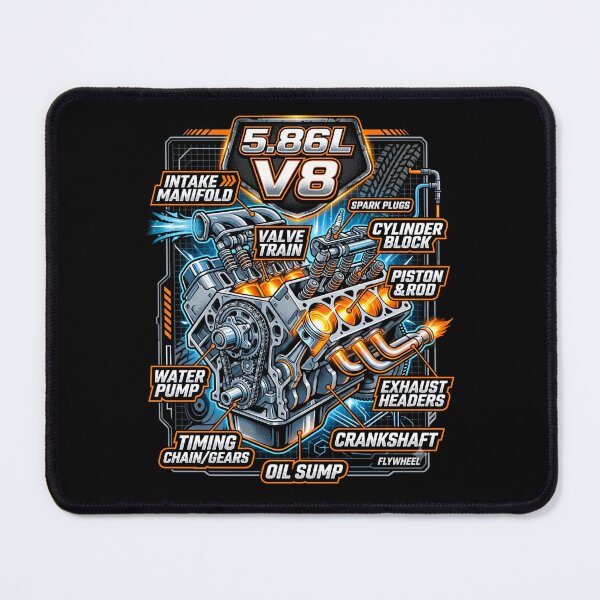 Item preview, V8 Racing Engine Anatomy Diagram - Car Guy Gift designed and sold by 519xdesign.