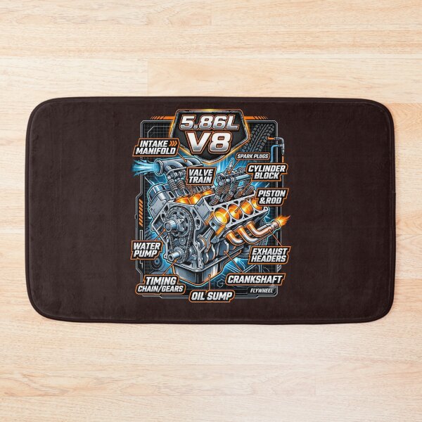 Item preview, V8 Racing Engine Anatomy Diagram - Car Guy Gift designed and sold by 519xdesign.