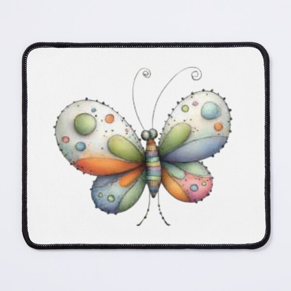 Item preview, Colorful Butterfly on Black Background designed and sold by vanndhi.