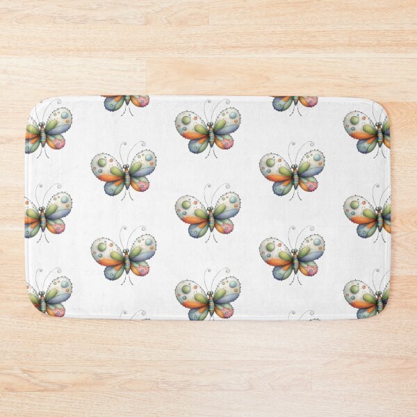 Item preview, Colorful Butterfly on Black Background designed and sold by vanndhi.