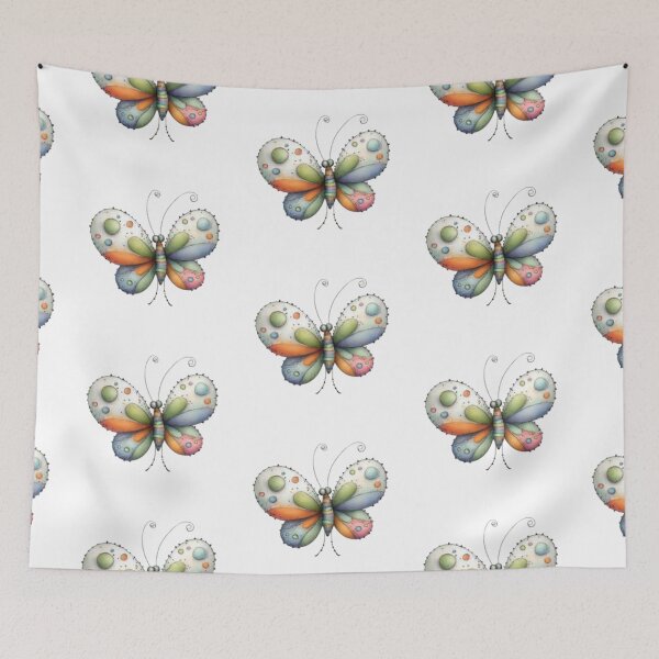 Item preview, Colorful Butterfly on Black Background designed and sold by vanndhi.