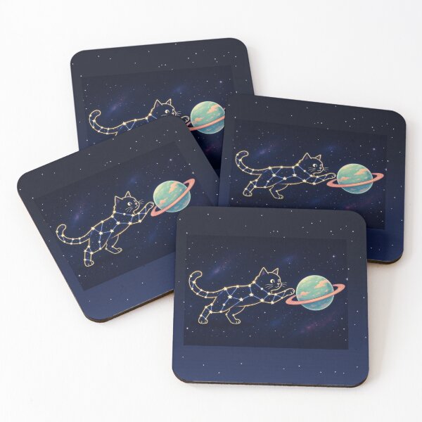 Item preview, Cosmic Cat Constellation Playing With Saturn Planet designed and sold by Lougud.