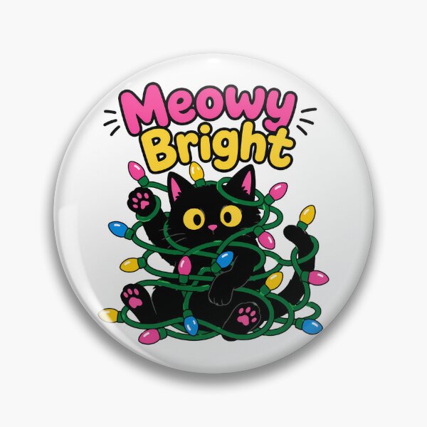 Item preview, Meowy Bright Christmas Cat Kawaii Tangled In Lights designed and sold by chattsuede.