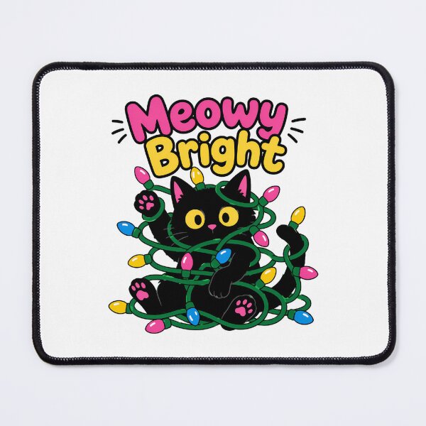 Item preview, Meowy Bright Christmas Cat Kawaii Tangled In Lights designed and sold by chattsuede.