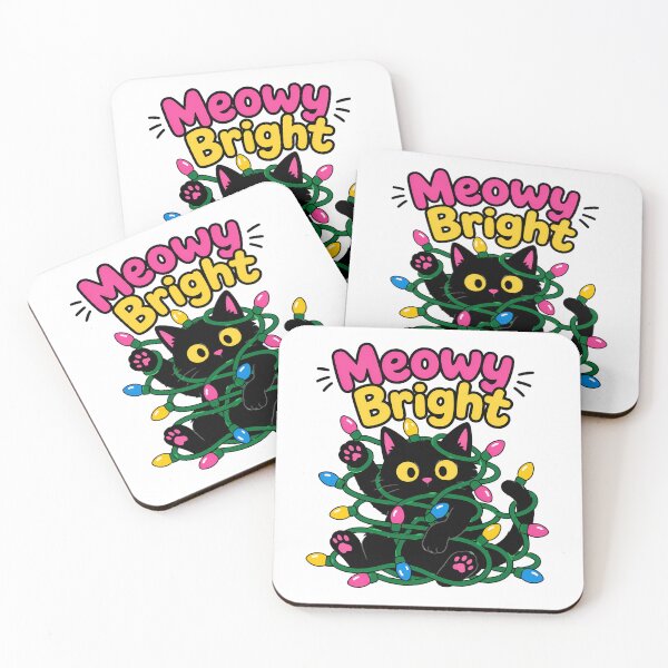 Item preview, Meowy Bright Christmas Cat Kawaii Tangled In Lights designed and sold by chattsuede.