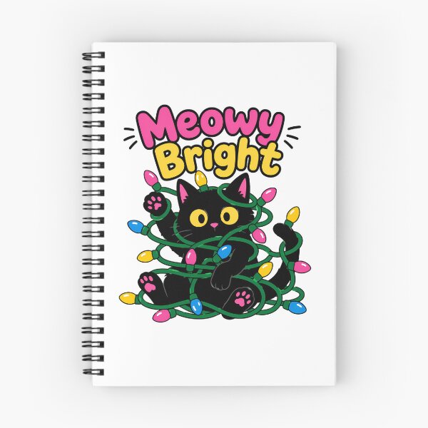 Item preview, Meowy Bright Christmas Cat Kawaii Tangled In Lights designed and sold by chattsuede.