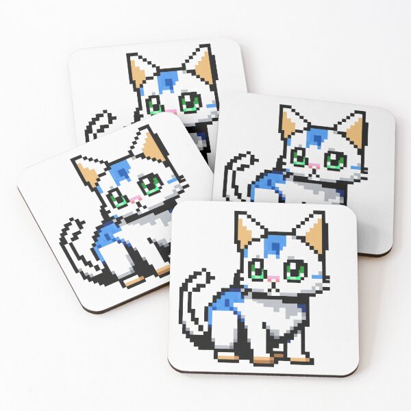 Item preview, Pixel Cat Kawaii 8-Bit Sticker Art designed and sold by CrippiCrippi.
