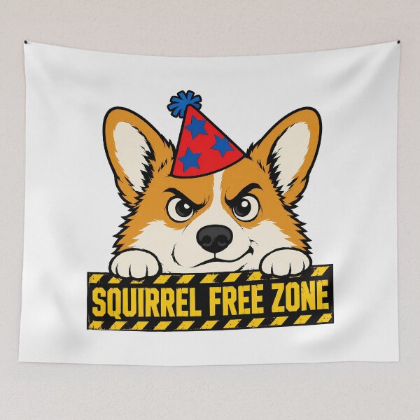 Item preview, Corgi Squirrel Free Zone Grumpy Corgi Owner designed and sold by chattsuede.