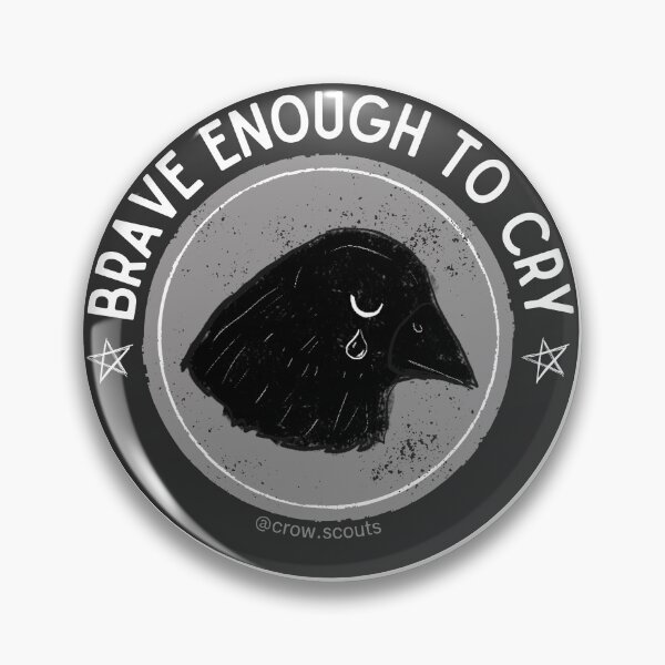 Item preview, "Brave Enough to Cry" Sad Crow Illustration designed and sold by CrowScouts.