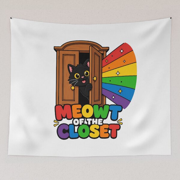 Item preview, Meowt of the Closet Kawaii Rainbow Cat Pride designed and sold by chattsuede.
