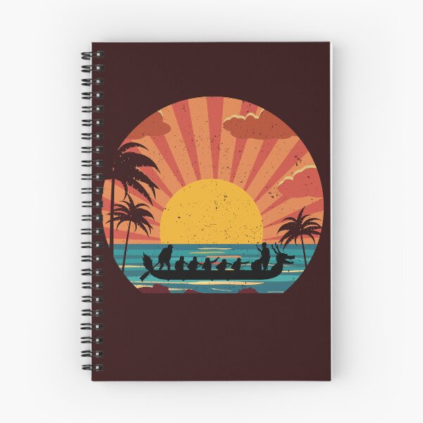 Item preview, Dragon Boat Retro Sunset Palm Trees designed and sold by ShopFanCreation.