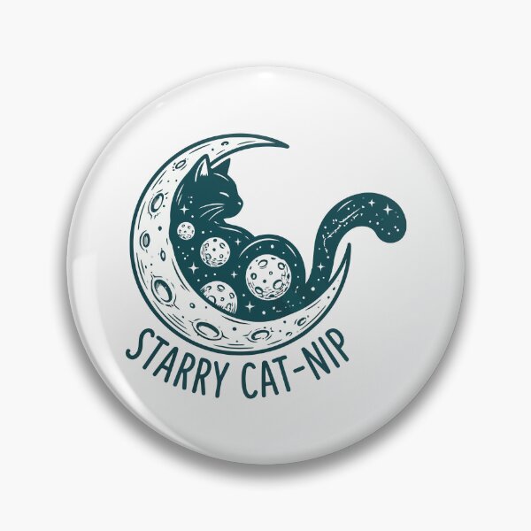 Item preview, Starry Cat-Nip Cosmic Crescent Moon Celestial Cat Silhouette designed and sold by Amir Faysal.
