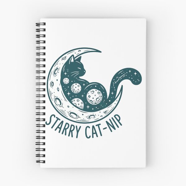 Item preview, Starry Cat-Nip Cosmic Crescent Moon Celestial Cat Silhouette designed and sold by Amir Faysal.