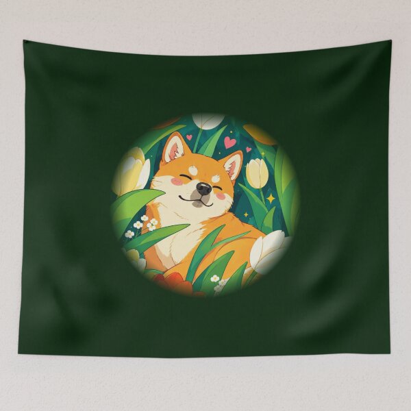 Item preview, Puppy and Flowers designed and sold by BurunaMD.