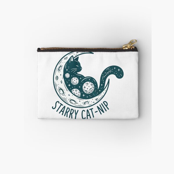 Item preview, Starry Cat-Nip Cosmic Crescent Moon Celestial Cat Silhouette designed and sold by Amir Faysal.