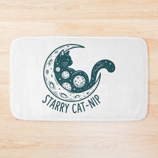 Item preview, Starry Cat-Nip Cosmic Crescent Moon Celestial Cat Silhouette designed and sold by Amir Faysal.