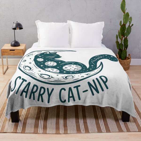 Item preview, Starry Cat-Nip Cosmic Crescent Moon Celestial Cat Silhouette designed and sold by Amir Faysal.