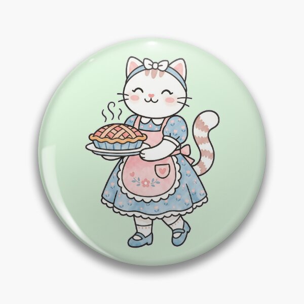 Item preview, Freshly Baked Pie Cat: Kawaii Cottagecore Baker designed and sold by CuteKats.