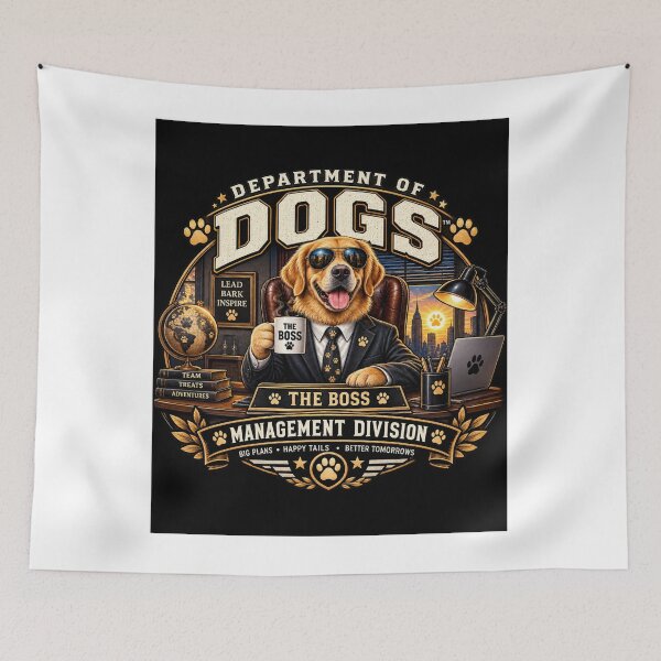 Item preview, The Boss Dog Management Division Funny Dog Leader designed and sold by TeeVibeHaus.