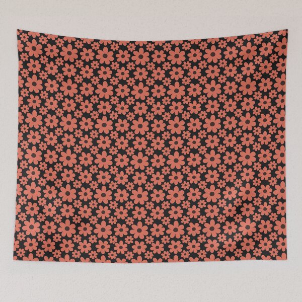 Item preview, Retro Terracotta Daisy Floral Pattern | Vintage 70s Groovy Peach Orange Flowers Botanical | Groovy Vintage Orange Daisy Floral Pattern designed and sold by VivaFy.