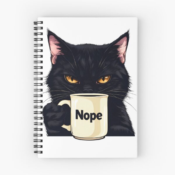 Item preview, Funny Sarcastic Black Cat - Nope Moody Coffee Meme Art designed and sold by A-M-G-Shop.