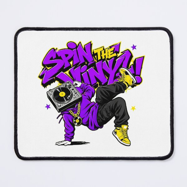 Item preview, Breakdancer Turntable Head Hip Hop Vinyl Lover designed and sold by chattsuede.