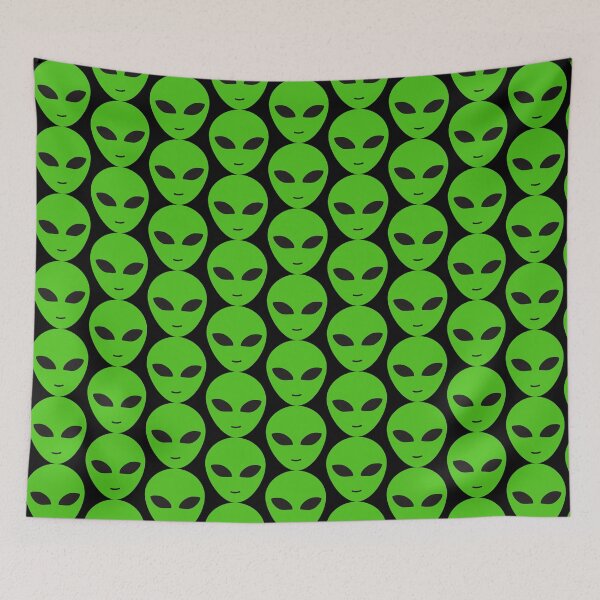Item preview, Neon Green Alien Black Eyes Mouth Sticker Sci Fi  designed and sold by Rolographics1.