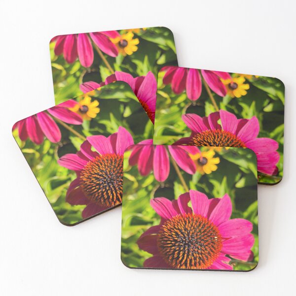 Item preview, Pink Coneflowers and Yellow Susans Floral Photo designed and sold by NikaNavi.