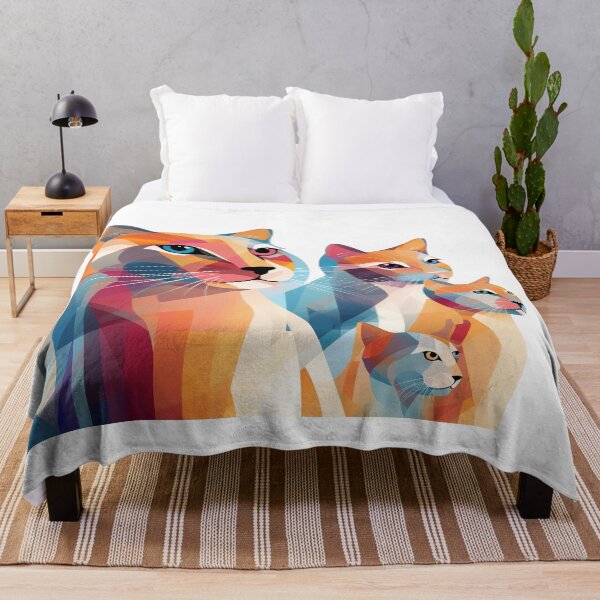 Item preview, Colorful Geometric Cat Family – Modern Abstract Feline Art designed and sold by Awarrie.