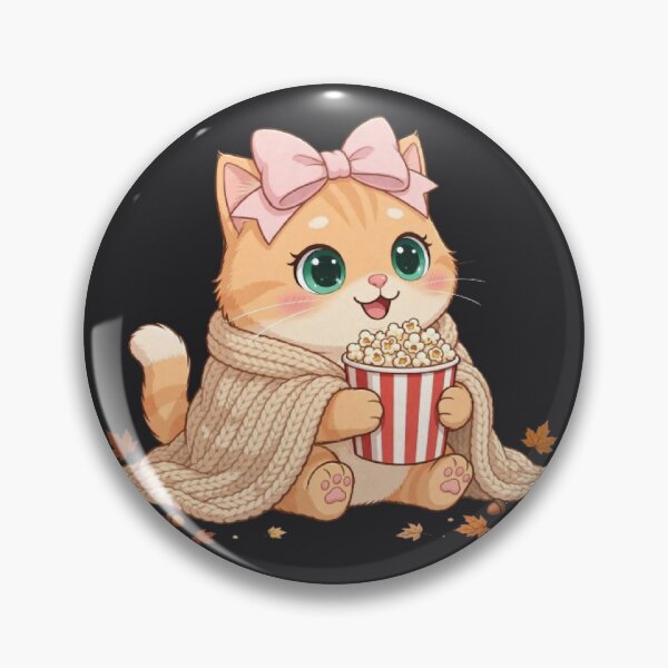 Item preview, Cute Fall Movie Night Cat Popcorn Blanket Autumn Cozy designed and sold by Moody Vibes Studio.