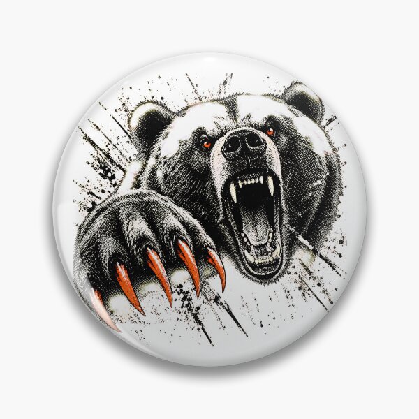 Item preview, Roaring Wolverine Ink Splatter Aggressive Animal Mascot designed and sold by chattsuede.