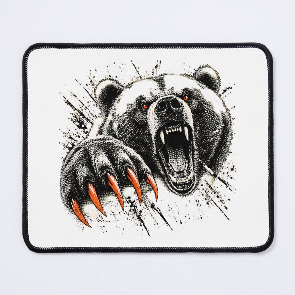 Item preview, Roaring Wolverine Ink Splatter Aggressive Animal Mascot designed and sold by chattsuede.